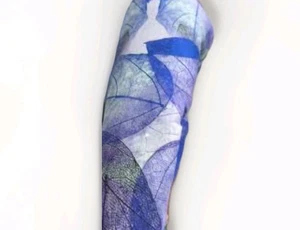 Purple 100% Silk Scarf With Tree Leaves Print Pretty Purple Hues Nature  - Picture 1 of 10