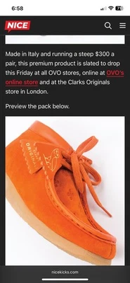 Clark’s Wallabee X OVO Men’s Size 9.5 🦉 🦉🦉 - Image 1 of 4