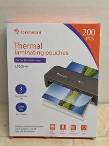 200 PCS 3mil Laminating Sheets 9x11.5 Inch Thermal Pouches Clear Durable - Picture 1 of 9