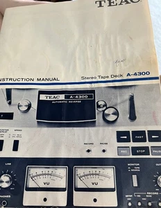 Original Teac A-4300 Vintage Estéreo Tape Deck Manual de Instrucciones - Imagen 1 de 5