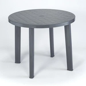 Gartentisch Tondo 90cm rund anthrazit Kunststoff Terrassentisch Balkontisch - Bild 1 von 1