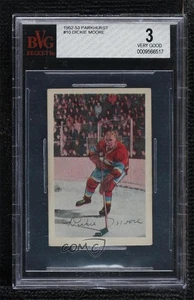 1952-53 Parkhurst Dickie Moore #10 BVG 3 Rookie RC HOF - Picture 1 of 3