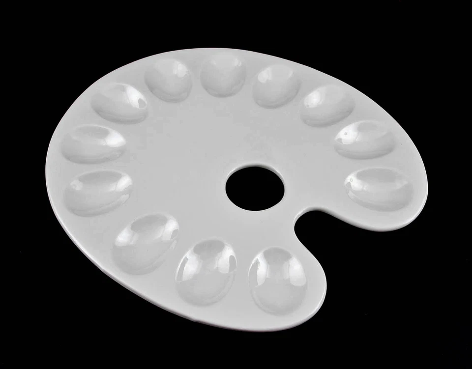 9942427 Porzellan Eierteller Malpalette weiß Wagner & Apel 27x23cm - Bild 1 von 1