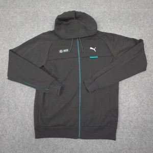 Petronas F1 jacket Mens MEDIUM Black Long Sleeve fleece puma Hooded Size M - Picture 1 of 9