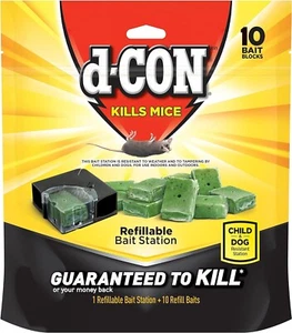 Refillable Corner Fit Mouse Poison Bait Station Refills, 10 count - Picture 1 of 9