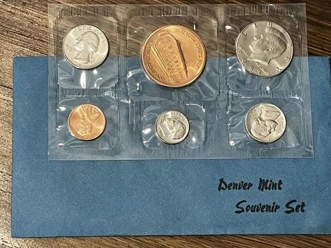 1987 UNCIRCULATED DENVER MINT SOUVENIR SET IN ORIGINAL ENVELOPE Cover