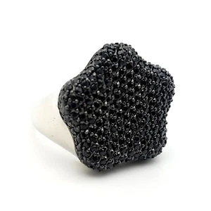Nuevo Anillo PJC 925 Plata de Ley 20mmm Espinela Negra Audaz Estrella Banda Talla 8 - Imagen 1 de 11