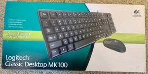 Logitech Classic Desktop MK100 Combo Keyboard & Mouse New Open Packaging - Picture 1 of 4
