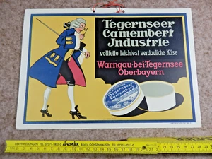 Papp Reklame Schild Tegernsee Camembert Warngau Kunstanstalt Pfaff - Bild 1 von 5