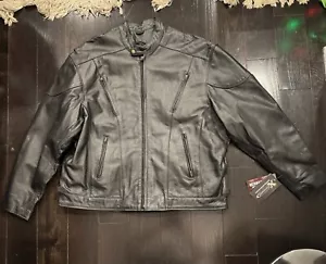 Xelement leather jacket men Size: 5xl ,zip out liner,black Brand New - Picture 1 of 24