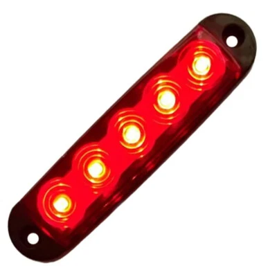 Red Light 12V-24V 5LED Side Marker Turn Signal Light For Car Truck Trailer RV - Image 1 of 4