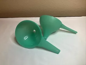 2 Tupperware Large Funnels Hershey Kiss Funnel Teal/Green Color - Picture 1 of 4