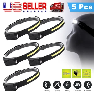 5PCS Ricaricabile LED COB USB Impermeabile Ampio Fascio Sensore di Movimento Fari Fascia - Foto 1 di 12