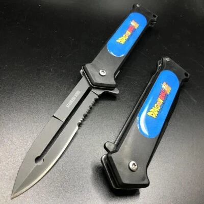 Faca dobrável Dragon Ball estilo tático assistido por mola EDC 8” preta - Imagem 1 de 4