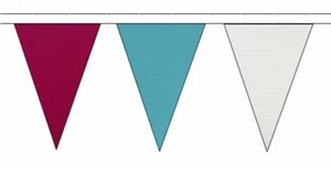 Claret dreieckige farbige Flagge Polyester Wimpelkette - Premium Qualität - Bild 1 von 43
