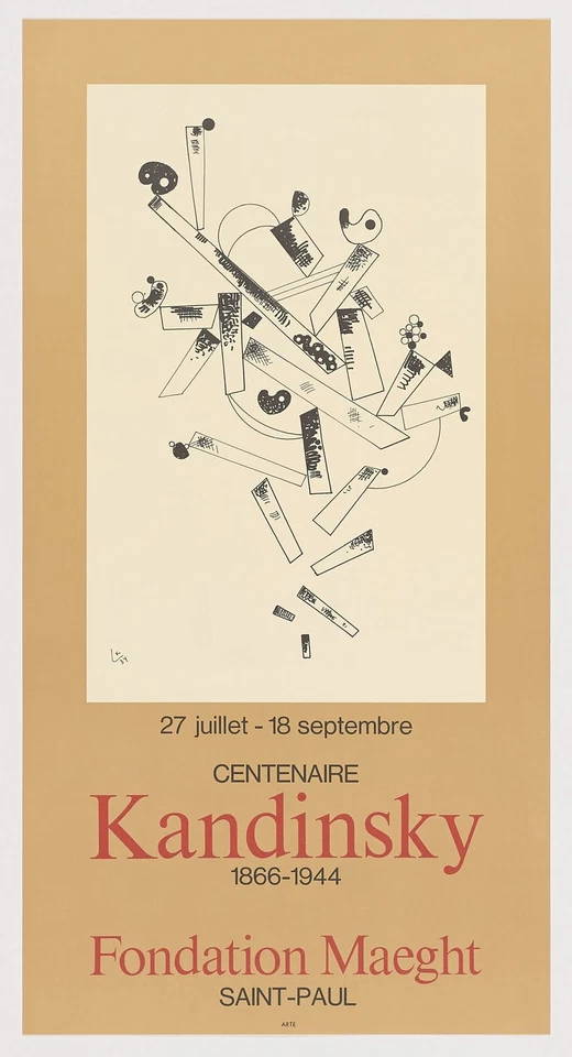 Póster litografía original vintage Wassily Kandinsky artista ruso 1977 Foto 1 de 1