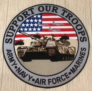 12 Inch Support Our Troops Military Armed Forces Patch Jumbo 12” Jacket Patch - Picture 1 of 3