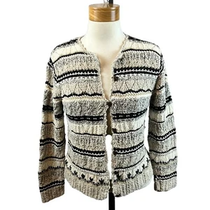 Talbots Women's Hand Knit Cream Heart Button Sweater Cardigan Size Small Petite - Picture 1 of 16