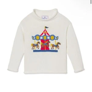 New Classic Prep Fraser Carousel Intarsia Sweater Cannoli Cream Maisonette  - Picture 1 of 4