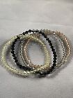 Dainty Crystals 4 mm Facet Bicone Shape Layering Stretch Bracelets Lot 4 20% OFF