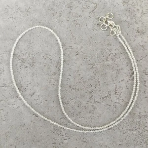 Zirkon Kette Facettiert Weiß 925 Sterlingsilber Handarbeit Heilstein K571 - Bild 1 von 4