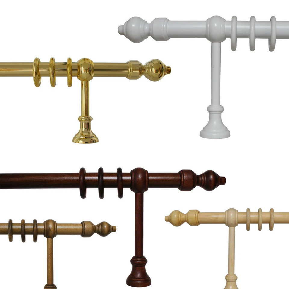Gardinenstangen Vorhangstangen 28 mm, Holz und Metall/Kunststoff - Bild 1 von 1