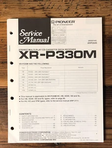 Pioneer XR-P330M Stereo  Service Manual *Original* - Picture 1 of 1