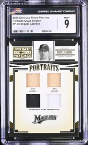 Miguel Cabrera - Prime Patches - P30 - CGC 9 - 2005 Donruss Baseball Card - Picture 1 of 2