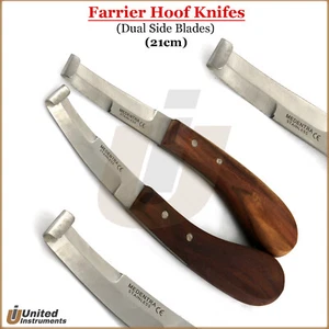 Set 2 Coltelli Cura Zoccoli Cavallo Sinistro + Destro Lame Doppio Lato Farriers Trimmer - Foto 1 di 4