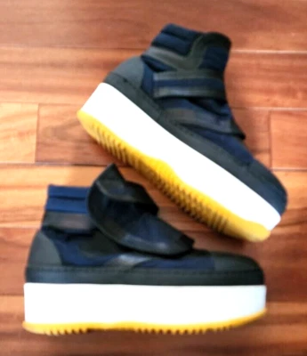 Botines deportivos MARNI italianos de pasarela azul marino/negro tela cuero talla 8,8/39 Foto 1 de 4