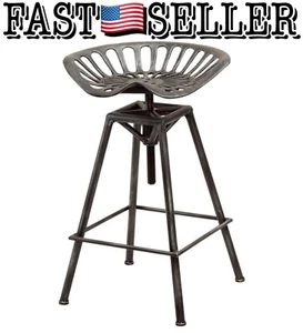 Charlie Saddle Bar Stool in Silver Metal - Modern Design - New! - Picture 1 of 5