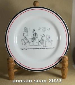 New Yorker Cartoon 8"  Plate ARNIE LEVIN Waiter suggests highest price items :-) - Picture 1 of 3