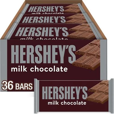 Barras de caramelo de chocolate con leche HERSHEY'S paquete de 36 dulces a granel de 1,55 onzas Foto 1 de 4