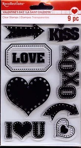 RECUERDOS Juego de sellos transparentes de San Valentín CARPA BESO CORAZÓN AMOR - Imagen 1 de 1