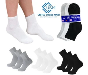 6-12 Pairs Men's diabetic Ankle Socks Health Circulatory Size 9-11 10-13 13-15 - Picture 1 of 4