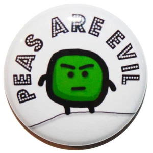 PEAS / CARROTS ARE EVIL  Mini Fridge Magnets MADE IN UK. Gift & Kitchen - 32mm - Picture 1 of 6