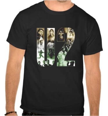 T-shirt nera con logo musica rock U2 U 2 - 1012 - Immagine 1 di 2