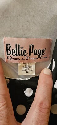 Bettie Page Queen Of Pinups Black With Polka Dots Dress - Image 1 of 4