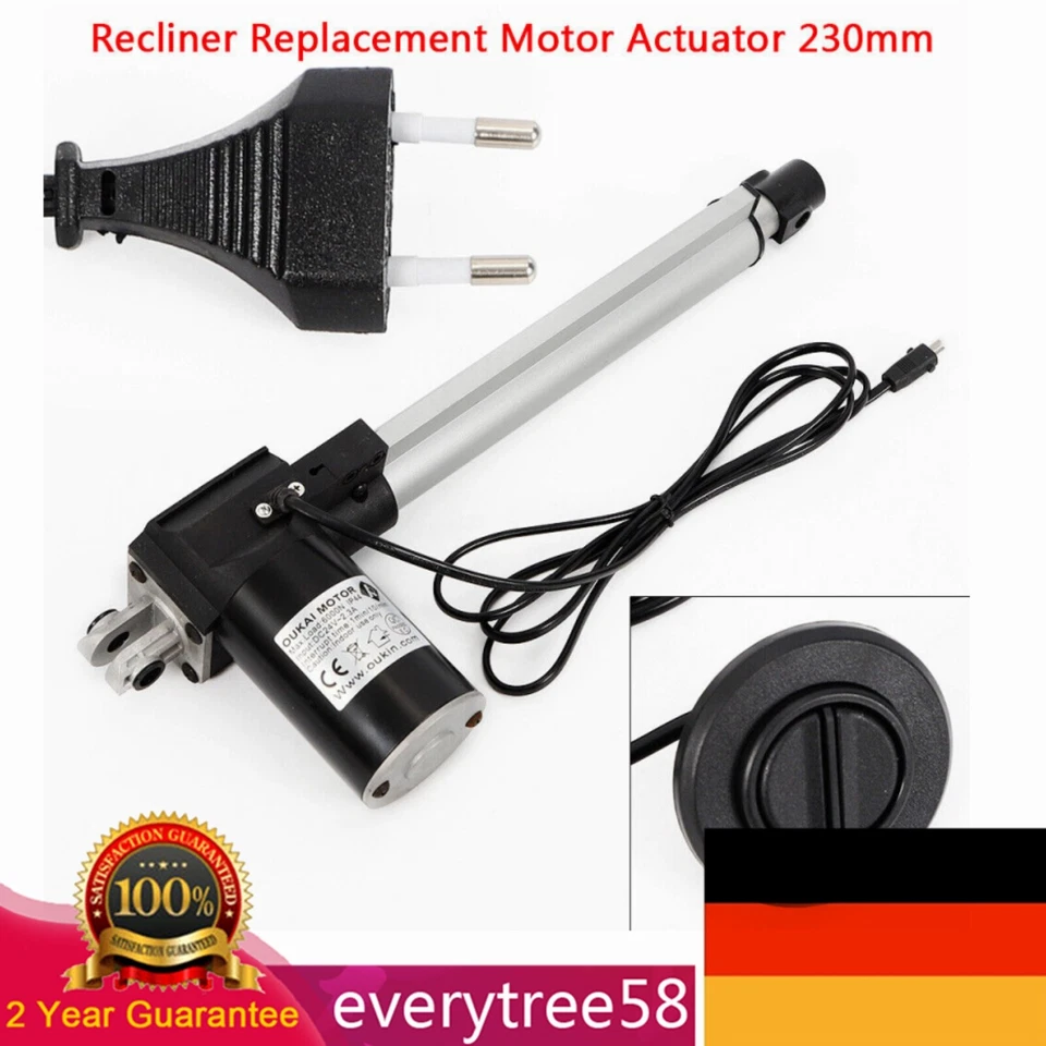 6000N 230mm Linear Actuator DC 24V 600 kg Linearantrieb Elektrischer Linearmotor - Bild 1 von 4