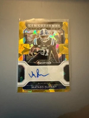 2022 Prizm Draft Sensational Signatures Gold Ice Prizm #SS-MDU Mataeo Durant - Image 1 of 2