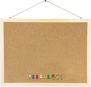 Cork Board Bulletin Board, 15.7"X 11.81" Pin Boards for Walls, Oak Wood Finish F - Picture 1 of 12