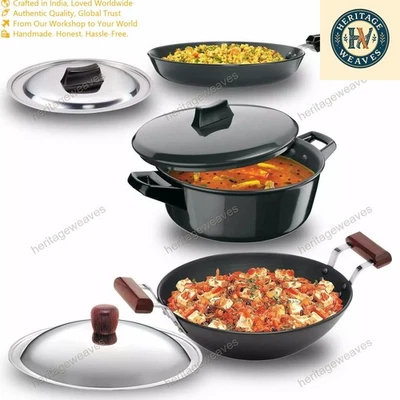 Hawkins Futura Compatible Set 3-Pieces Hard Anodised Induction Best For Kitchen - Image 1 of 4