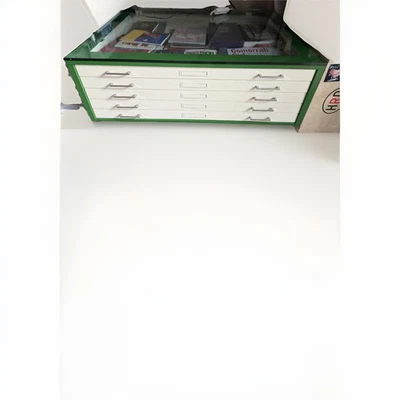 🏗️ Custom Architect Flat File Table with Glass Top - Image 1 of 4