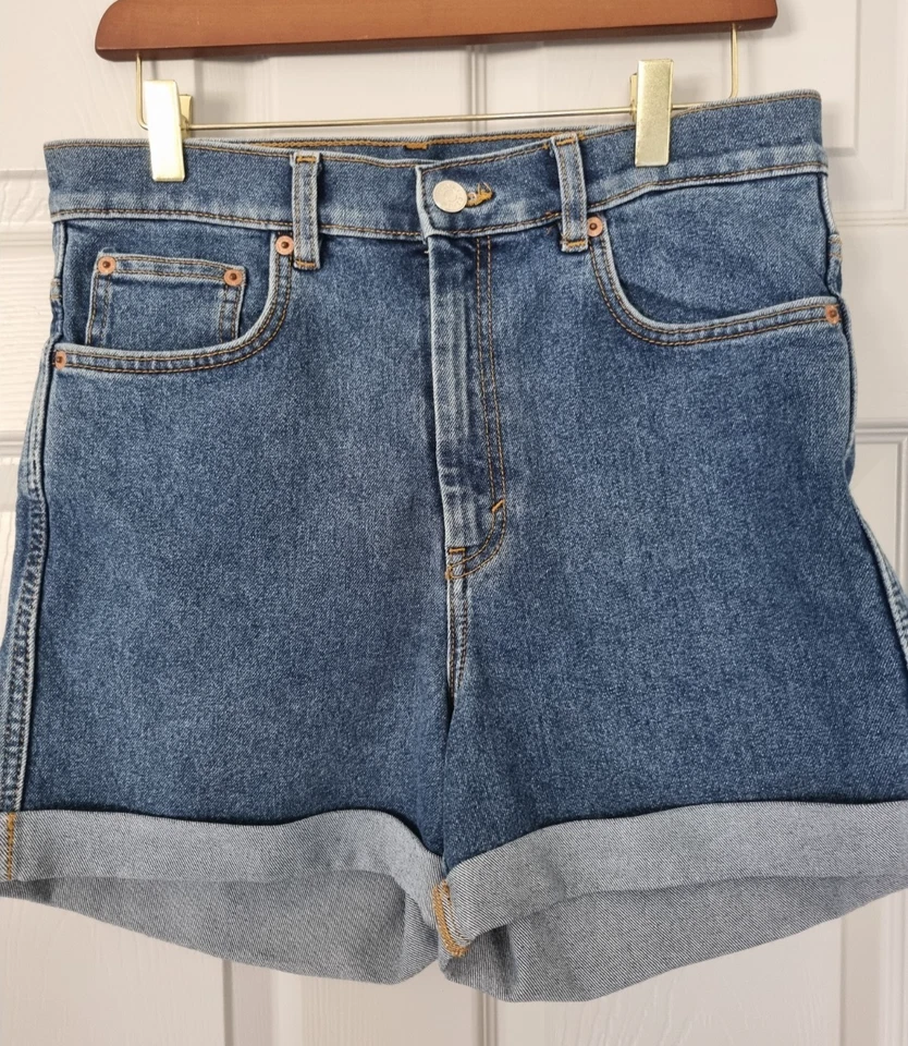 Monki Women's Blue Cotton Blend Shorts Size W32 Denim Style Shorts - Image 1 of 4
