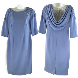 John Charles Baby Blue 'Wedgewood' Mother of the Bride Draped Dress UK 10 NWT - Picture 1 of 5