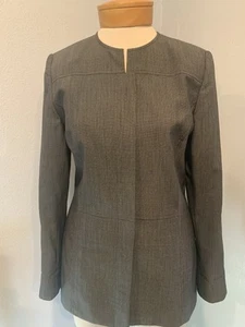 Kasper A.S.L. Womens Grey Wool Blend Blazer Size 4 - Picture 1 of 14