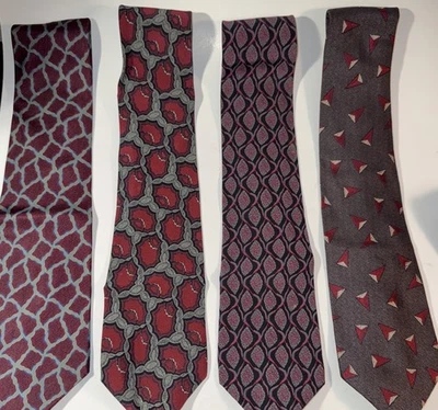 Giorgio Armani Vintage 100% Silk Geometric Prints Neck Ties Lot of 4 - Image 1 of 4