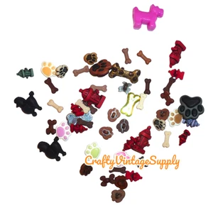 50pcs assorted dog theme buttons flatbacks paw print fire hydrant bone - Picture 1 of 3