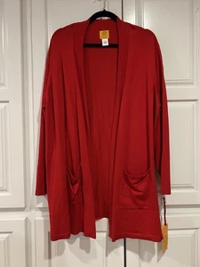 Cárdigan suéter rojo Ruby Road para mujer talla 2X mangas largas nuevo con etiquetas - Imagen 1 de 7