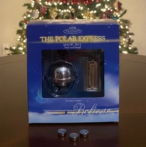 De Colección Sello Recuerdo Ornamento Polar Express Campana Mágica Boleto Sonido de Voz FUNCIONA - Imagen 1 de 8